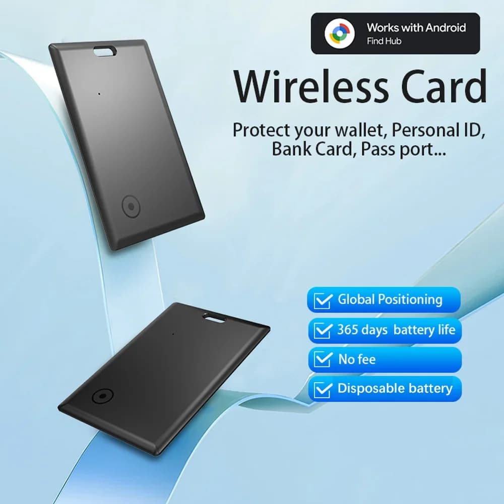 Carte tracker Android Wallet - Compatible Google Find Hub, étanche, localisateur pour clés et bagages