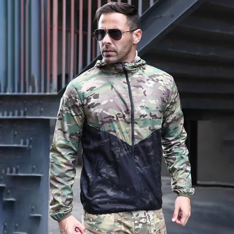 Veste tactique été homme légère - Séchage rapide protection solaire pour pêche estivale