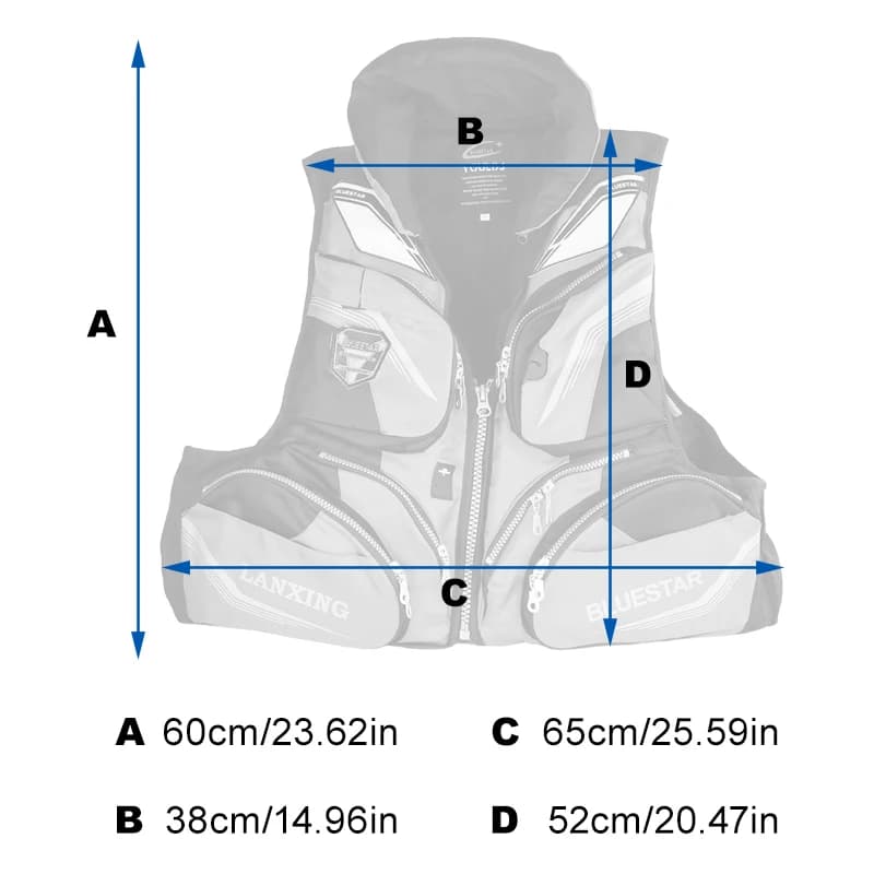 Veste de pêche à roche avec flottabilité 7.5kg - Vêtement technique pêche homme - Veste multifonction ZYZHE