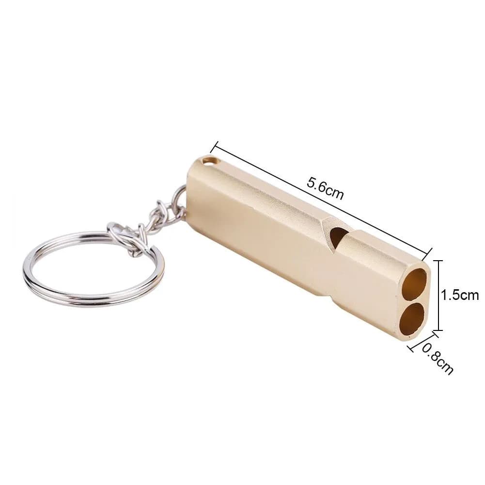 Sifflet de survie SOS 120db double tube aluminium - Accessoire camping pêche portable sécurité