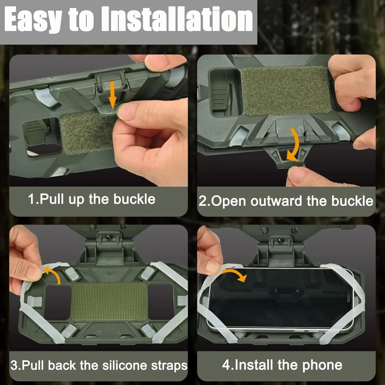 Porte-téléphone pour gilet pêche MOLLE - Support pliant navigation rapide étanche pêche tactique