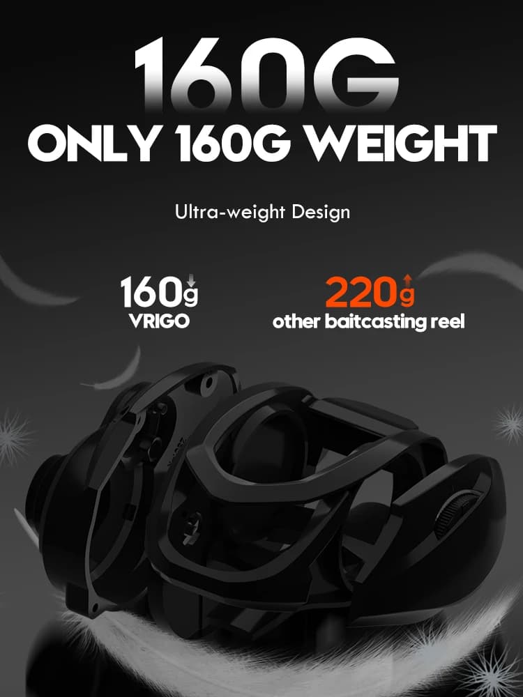 Moulinet baitcasting ultraléger ANATONO Vrigo 160g - Ratio 7.2:1 pour pêche BFS en eau douce et mer