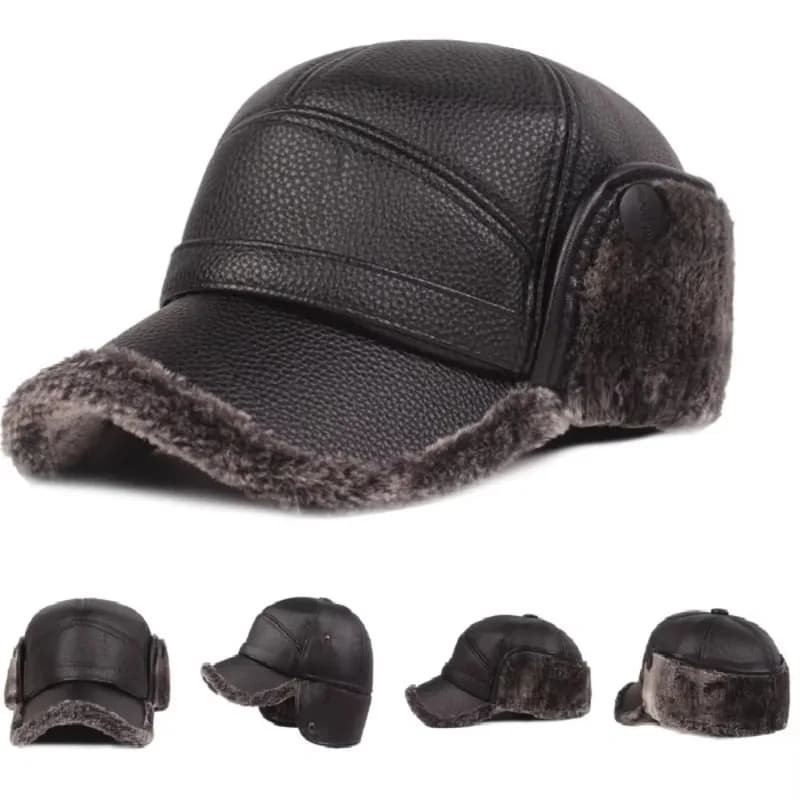 Casquette hiver pêche avec oreillettes intégrées pliable pour pêche par grand froid