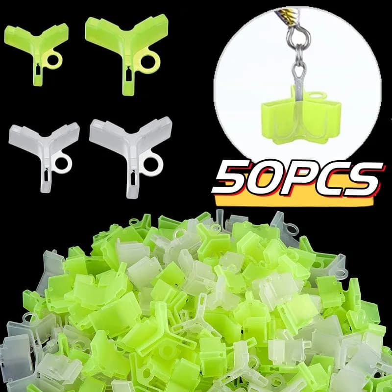 50 capuchons protecteurs pour hameçons triples, avec fentes et manchons, accessoires de pêche légers et durables
