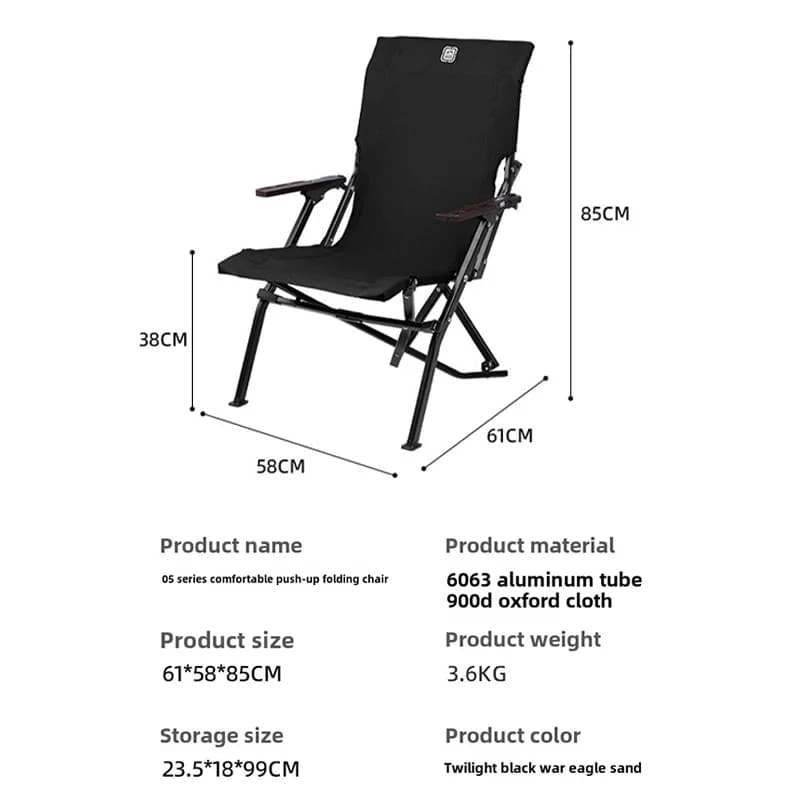 Fauteuil pliant ShineTrip en tissu Oxford et cadre aluminium pour pêche et camping confortable
