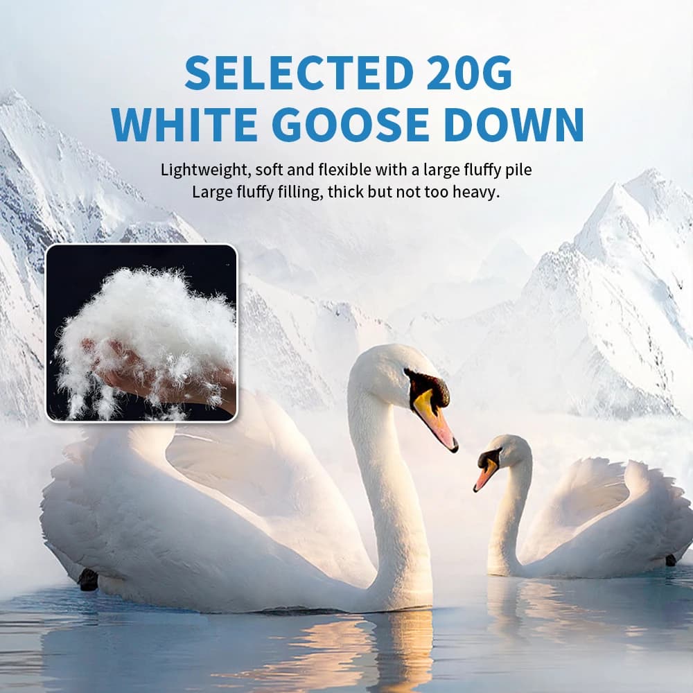 Chaussettes duvet d'oie imperméables coupe-vent chaudes pour randonnée hiver outdoor légères unisexe