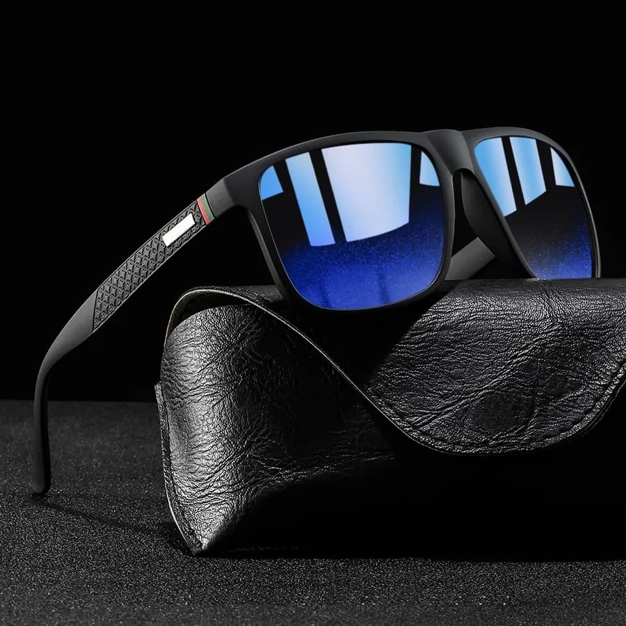 Lunettes de pêche carrées légères - Conduite et pêche - Protection UV400 colorée pour homme et femme
