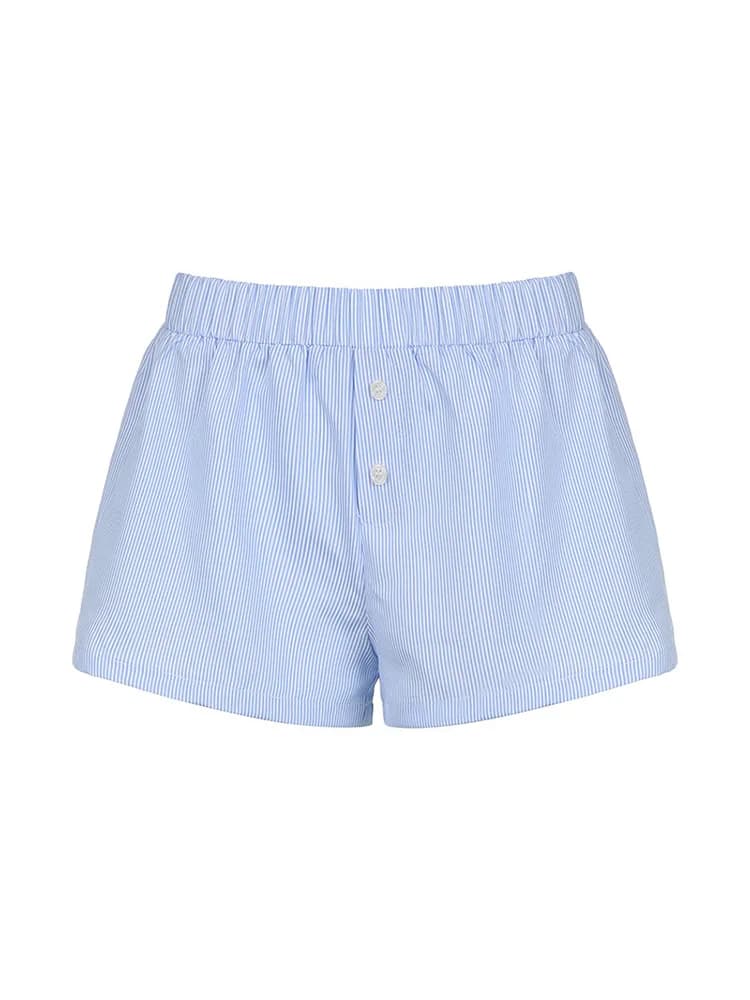 Short décontracté femme à rayures coupe loose taille élastique style streetwear tendance Y2K