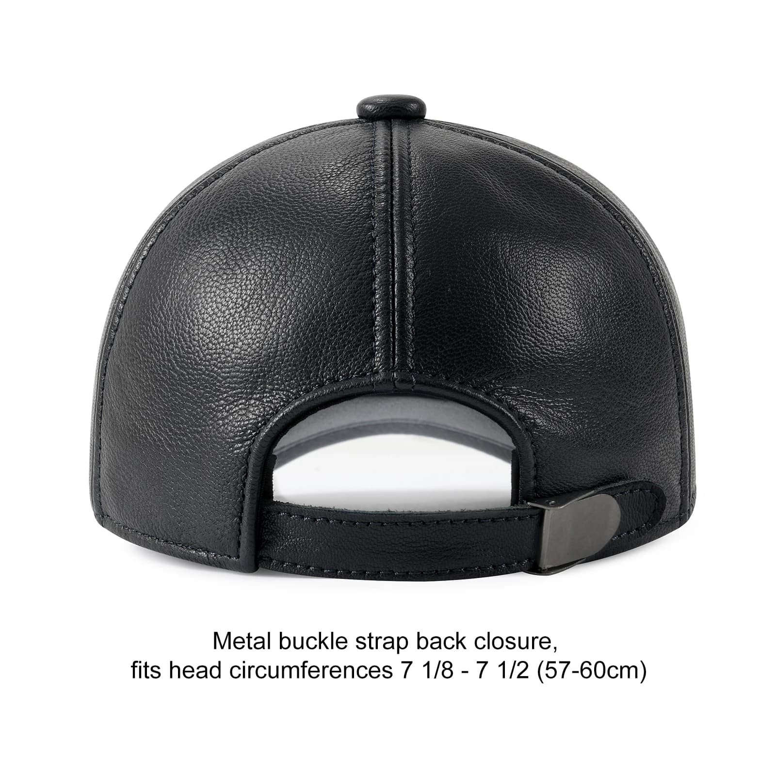 Casquette pêche hiver cuir véritable - Baseball cap réglable homme chasse conduite fashion