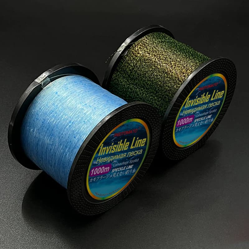Ligne de pêche invisible 1000m monofilament 3D camouflage japonais speckle fluorocarbone coulante