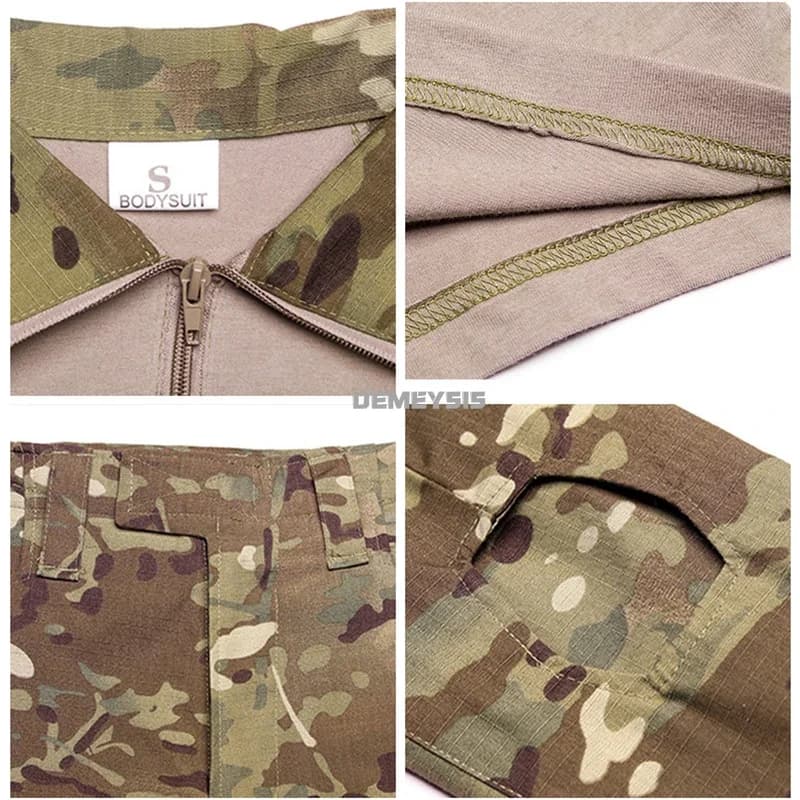 Tenue camouflage tactique confortable manches longues cargo pour paintball pêche sport