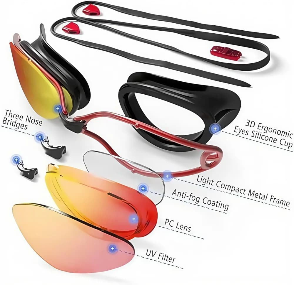 Nouvelles lunettes de natation silicone mode vision haute définition anti-buée UV - Qualité premium