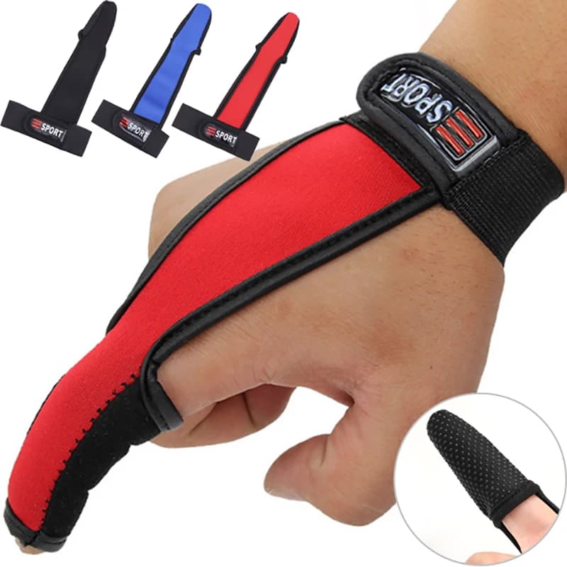 Gants de protection doigt unique pour lancer longue distance pêche avec manchon anti-dérapant index