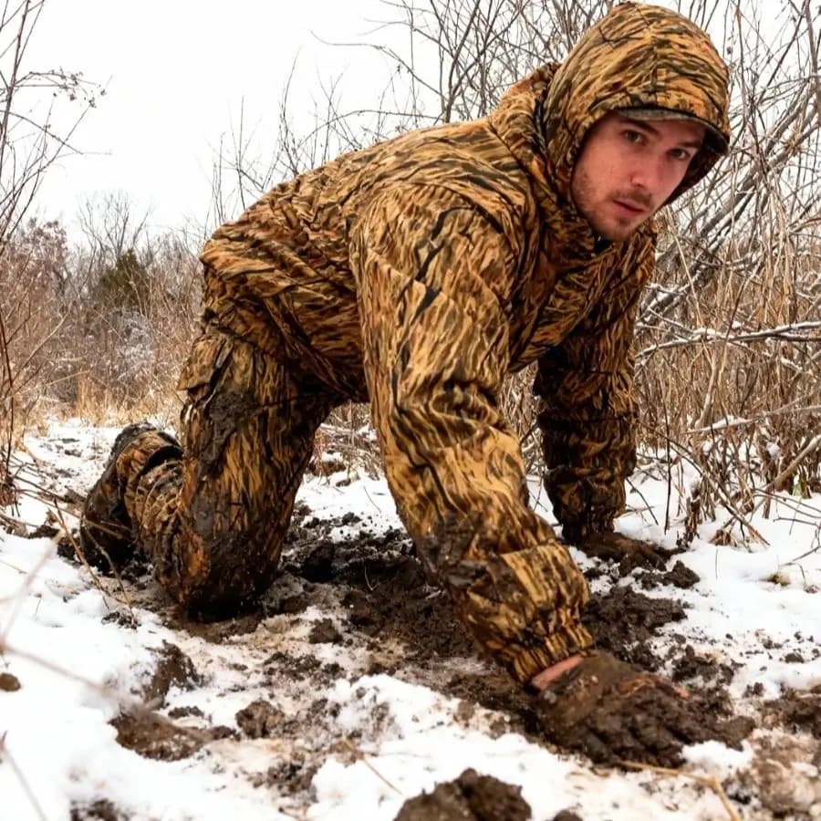 Tenue camouflage herbe automne hiver pêche chasse - équipement extérieur saison froid vêtement technique