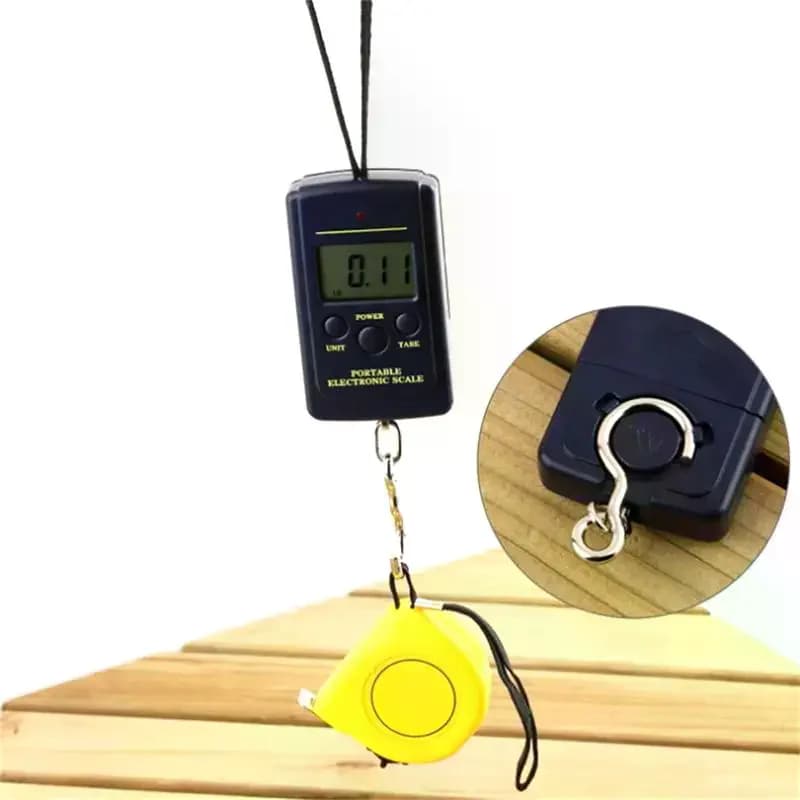 Balance numérique Hirisi 50kg avec règle intégrée crochet pêche portable électronique poids bagages