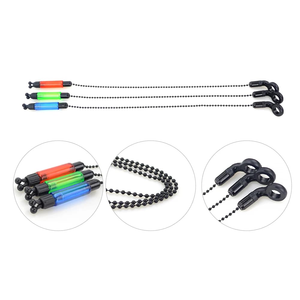 Set Hirisi 3 alarmes de touche avec 3 swingers - Indicateur de morsure 3 couleurs pour pêche précise