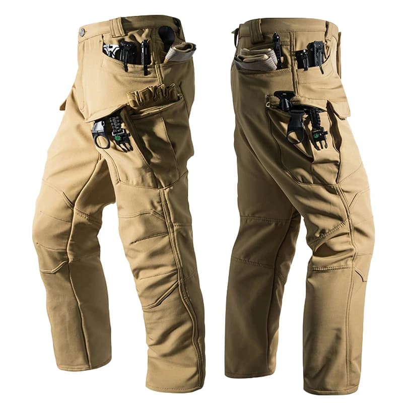 Pantalon cargo polaire hiver automne imperméable homme - Pêche, randonnée, camping, softshell chaud