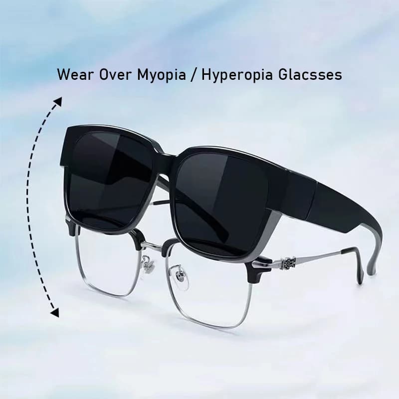Lunettes de soleil polarisées sur lunettes de vue myopie - Conduite vision nocturne pêche vintage