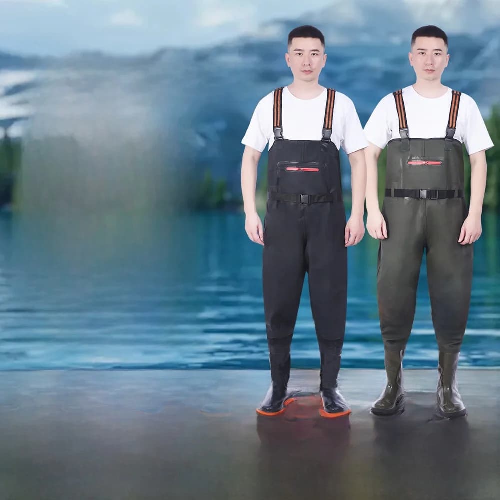 Pantalon pêche mi-corps étanche PVC - Combinaison cuissardes pêche chasse eau