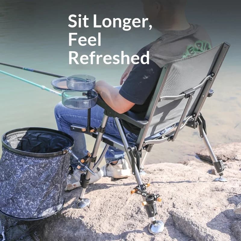 Chaise pêche ultra légère pliable portable tout terrain inclinable compacte rafting camping extérieur siège