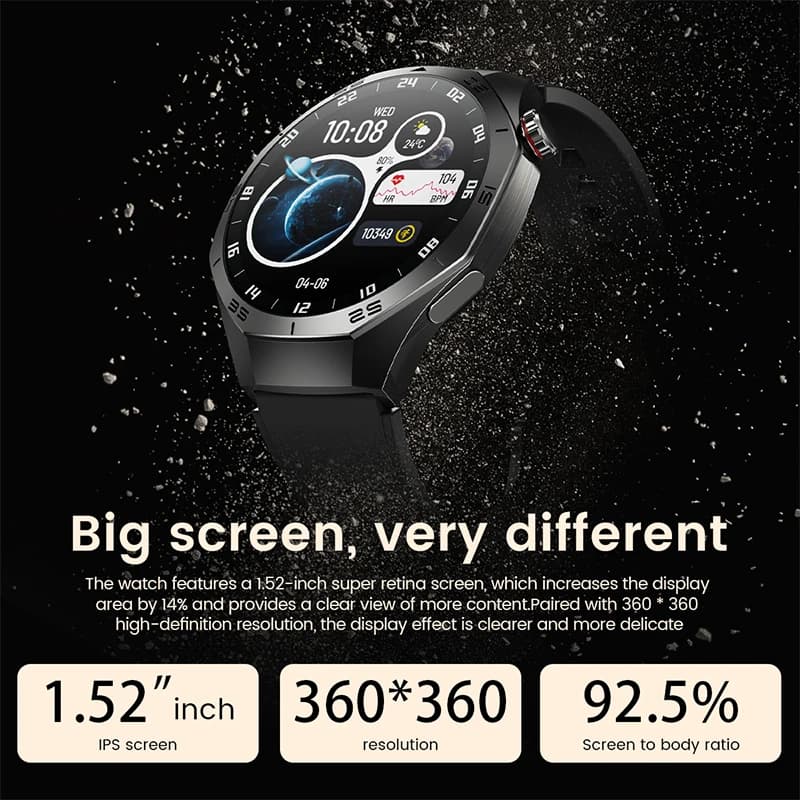 Smartwatch 2025 AMOLED avec GPS et suivi de trajectoire pour Android iOS - Montre étanche appels