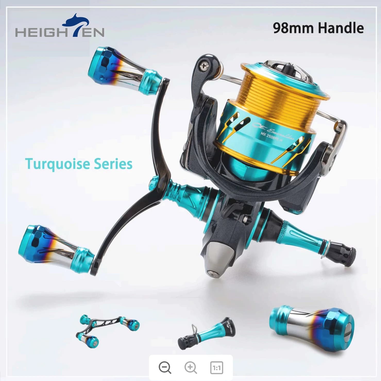 Support moulinet pêche 48mm HEIGHTEN pour Shimano Daiwa spinning 1000-5000 accessoire étui