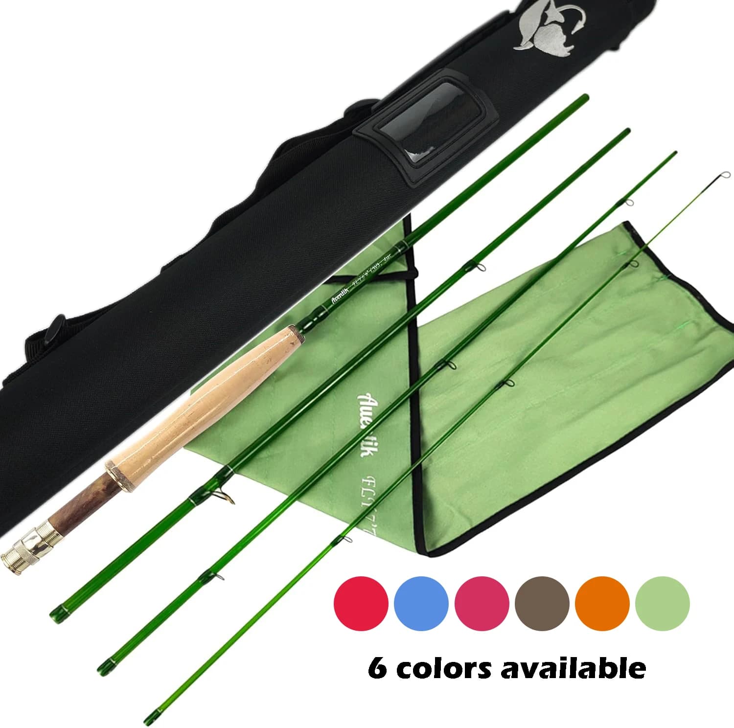 Canne fibre de verre Aventik S-Glass 6-8FT 1-8WT action medium rapide légère classique pêche mouche étui