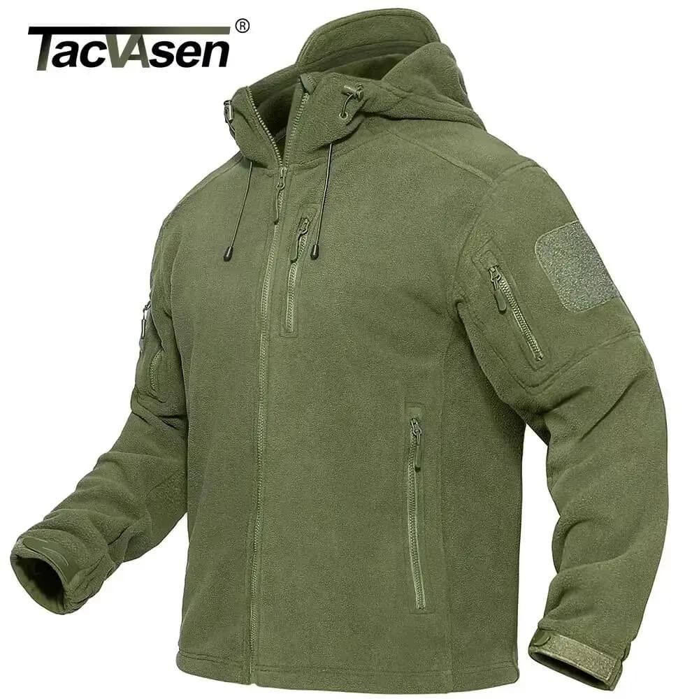 Veste polaire TACVASEN avec capuche zippée anti-vent pour pêche printemps-hiver