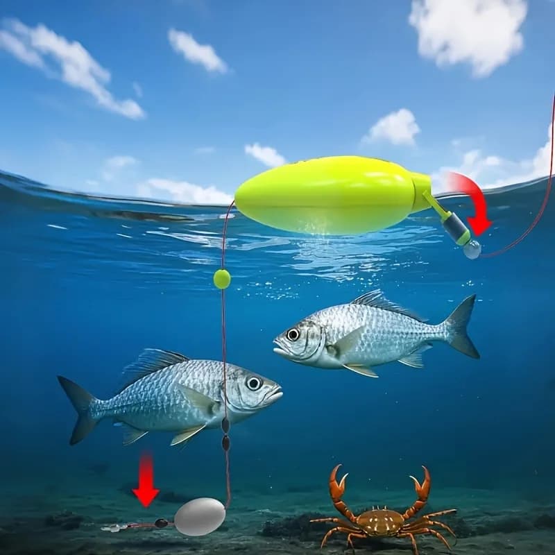 Flotteur de pêche haute visibilité sans perçage, matériau PC résistant eau douce et mer