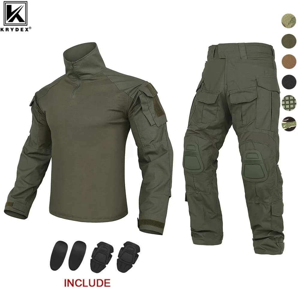 Uniforme combat G3 KRYDEX pêche outdoor tactique gen3 ranger green camouflage noir