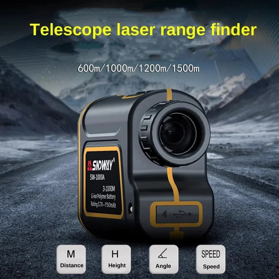 Télémètre laser longue portée 1500m pour pêche et chasse - Monoculaire haute précision avec mètre laser