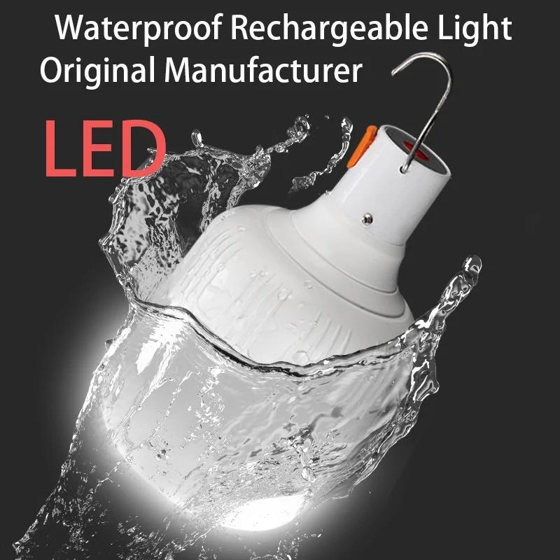 Lampe LED rechargeable USB 60W portable pour camping, pêche de nuit et éclairage d'urgence LT014