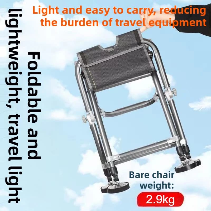 Chaise de pêche tout-terrain pliable multifonction réglable en hauteur plateforme portable