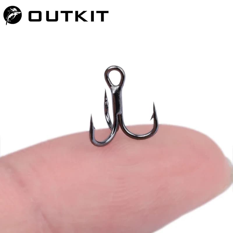 Hameçons triple ronds Outkit 10 pièces - Ultra-affûtés 3x renforcés acier carbone anti-rouille tailles 10-18#