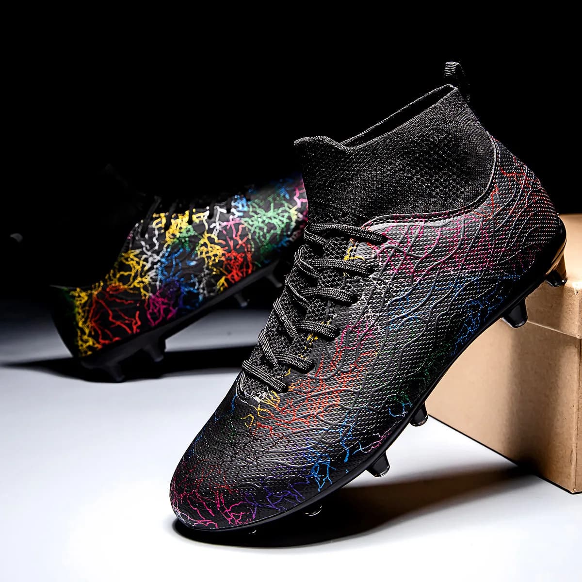 Chaussures de foot FG crampons longs et TF crampons courts - Conception unisexe professionnelle antidérapante
