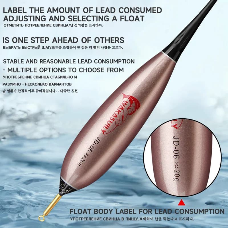 Float électronique lumineux 2025 pour pêche en roche haute sensibilité détection gravitaire type goutte d'eau