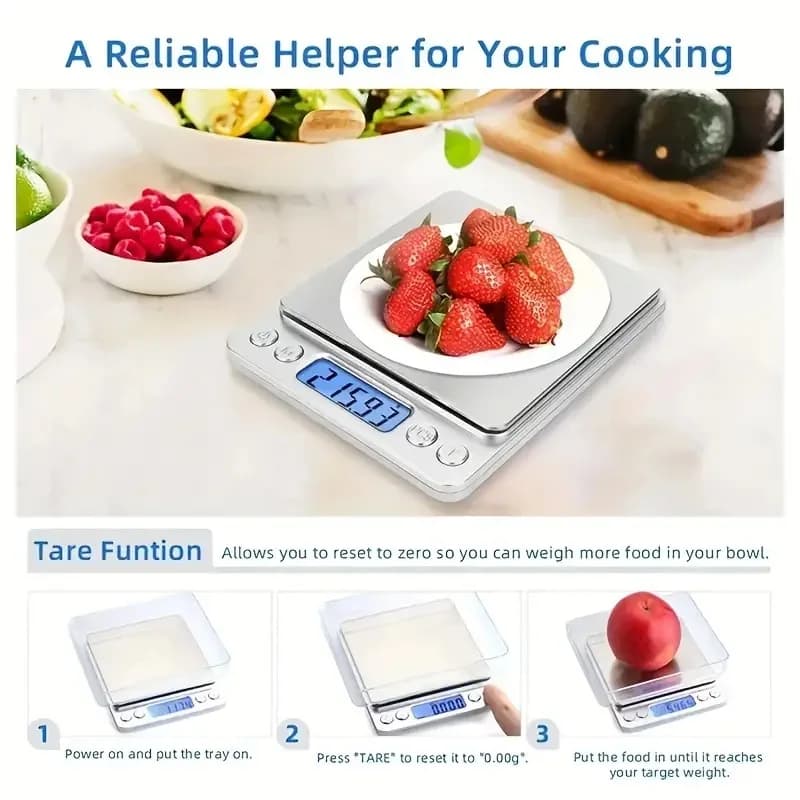 Balance de poche numérique précision cuisine bijouterie pêche 0.1g acier inoxydable mini pèse-aliment