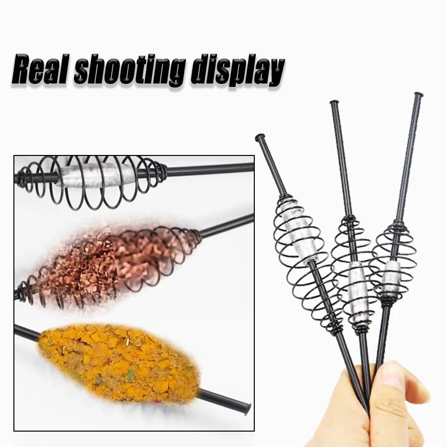 Cage à amorce lourde pour pêche de la carpe avec ressort réglable et contrepoids coulissant 15g-45g