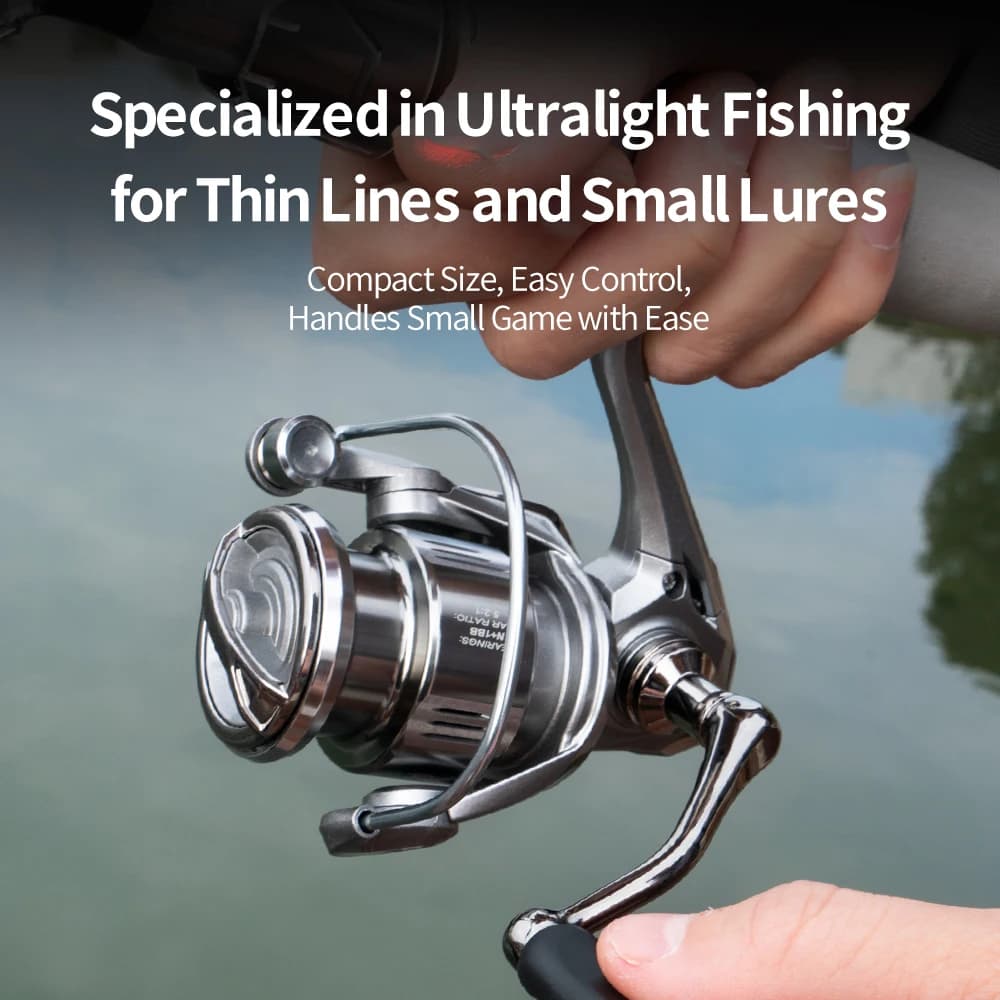 Moulinet spinning ultraléger Huidiao 140g 500 800 1000 4+1BB pour pêche fine finesse - Ratio 5.2:1 anti-reverse