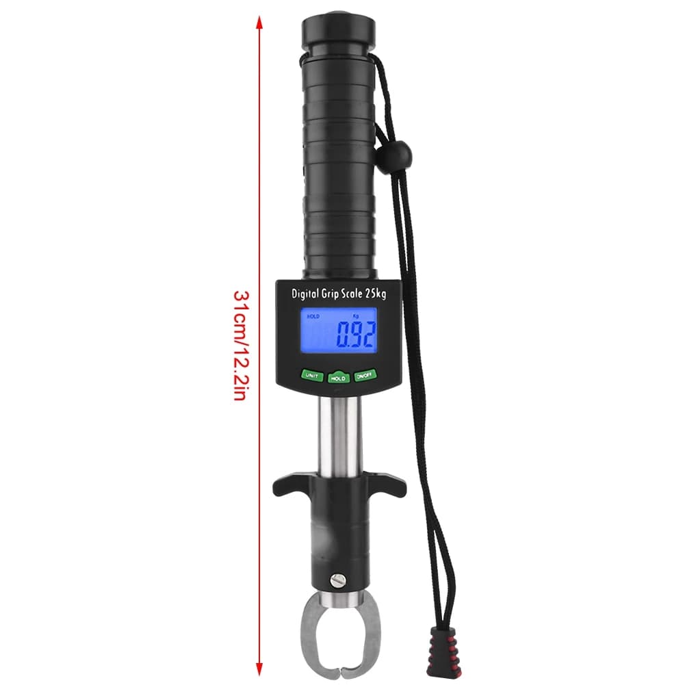 Pèse-poisson digital 3 en 1 grip lip gripper avec pince et mètre ruban 25kg 55lb pour pêche sportive