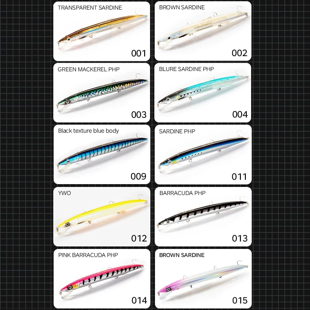 Leurre Hunthouse Sandeel Minnow 143mm-208mm pour pêche truite et carnassiers - leurre jerkbait stickbait longue portée