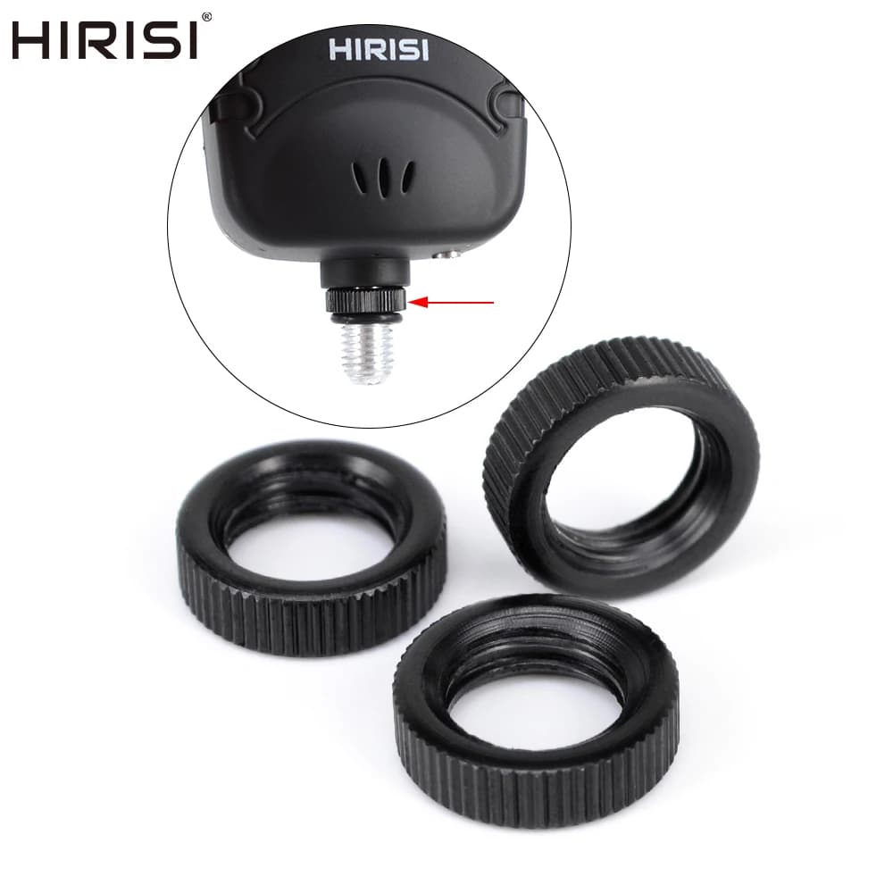 Hirisi 5 écrous de rechange filetage standard noir pour barres d'alarme de pêche à la carpe
