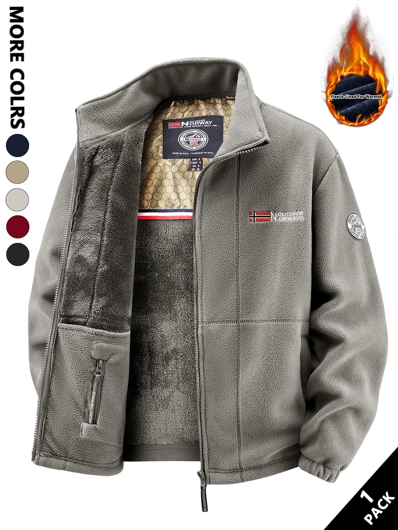 Veste polaire homme douce et chaude - Veste coupe-vent quotidienne - Veste polyvalente automne hiver
