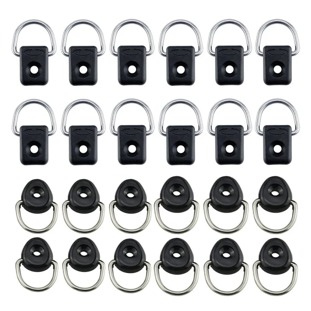12 anneaux D fixation kayak - Rond oval pour canoë raft, accessoire fixation pêche sécurisée