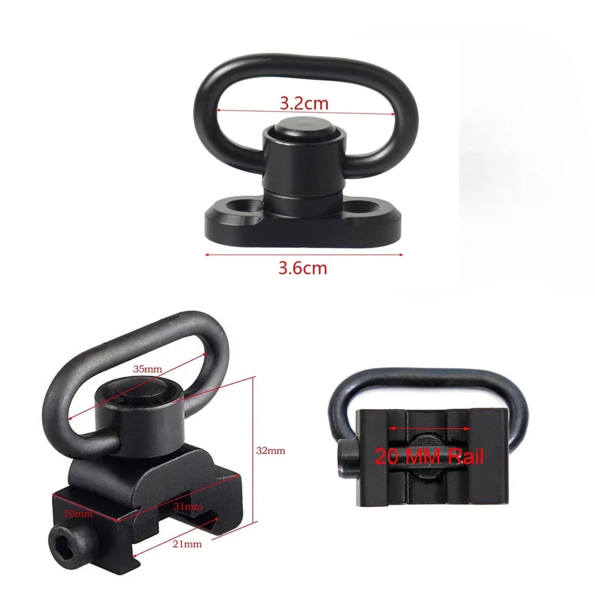 Mousqueton rapide rotatif 360° pour sangle - Accessoire pêche et chasse fixation facile 1.25"