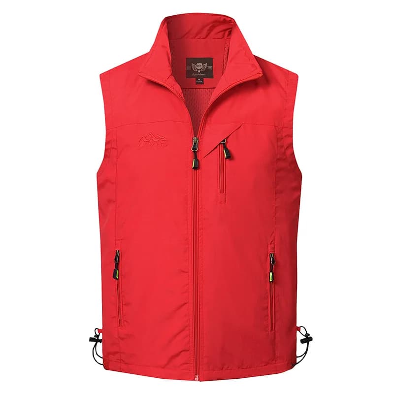 Veste légère homme été pêche photo respirante sans manches multi-poches pour activités extérieures