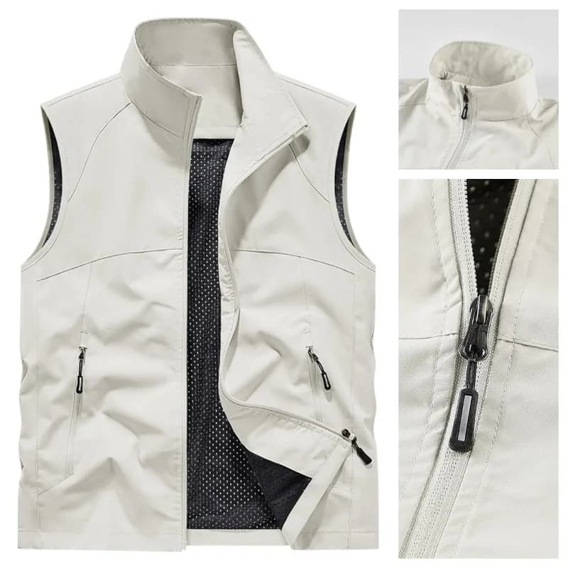 Veste sans manches homme respirante et coupe-vent pour randonnée et montagne, confortable polyvalente mi-saison