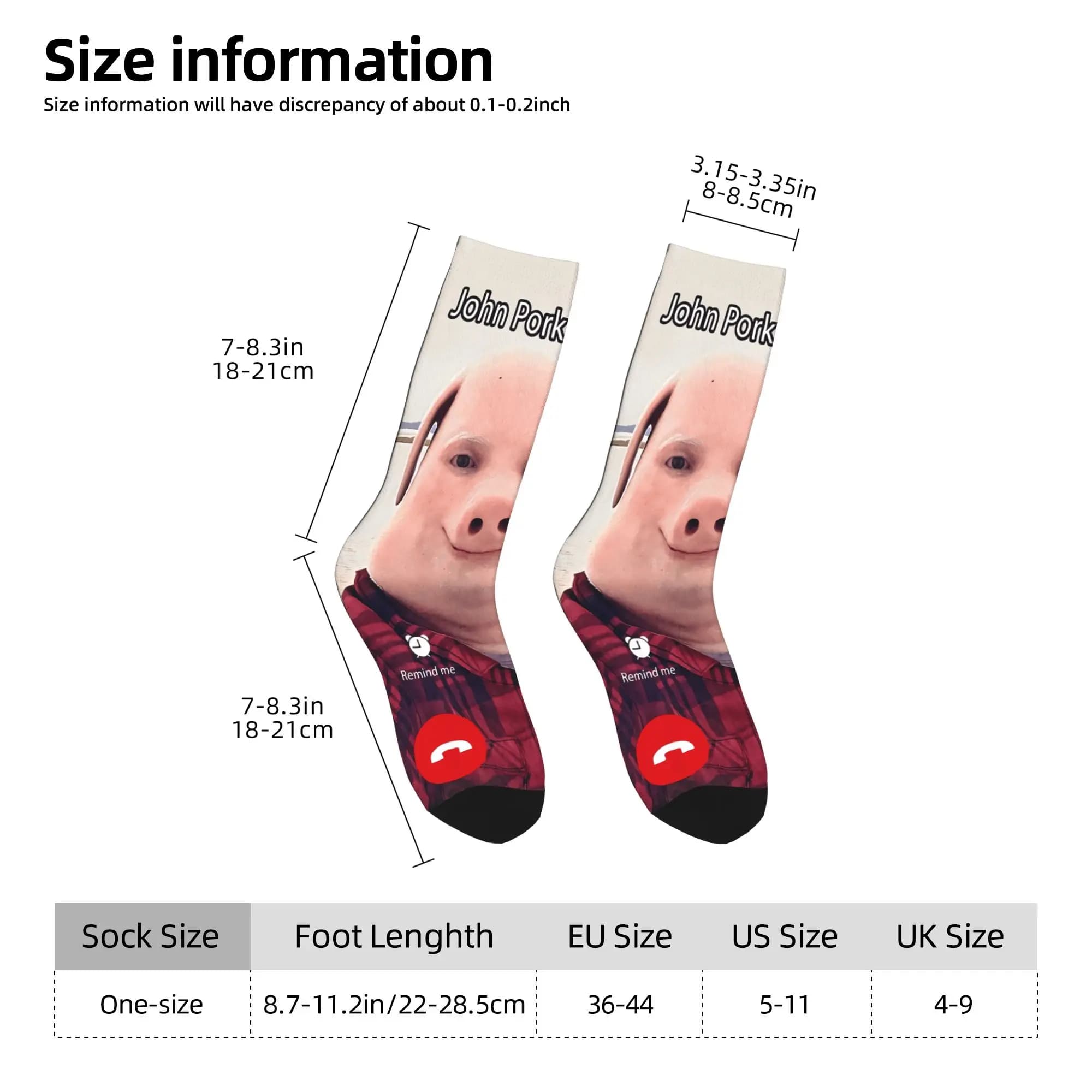 Chaussettes humour John Pork Calling - Téléphone gothique unisexe - Chaudes anti-dérapant cyclisme - Design original