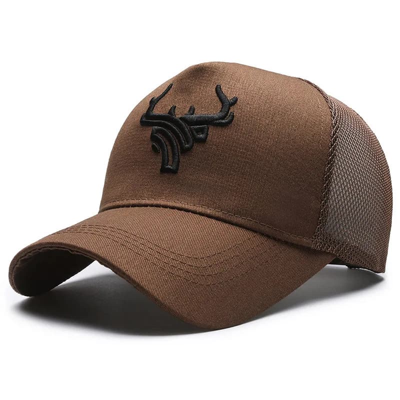 Casquette pêche broderie bois d'animaux ajustable protection UV été pêche en forêt