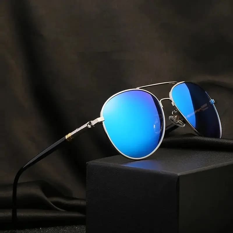Lunettes aviateur polarisées luxe pêche conduite - Monture métal UV400 homme femme